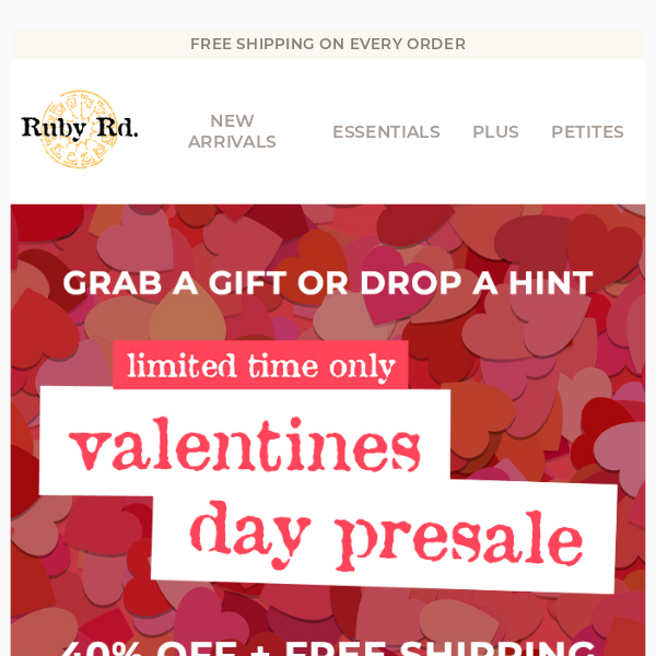 Heartfelt Savings: Valentine's Day Presale - 40% Off! 💘