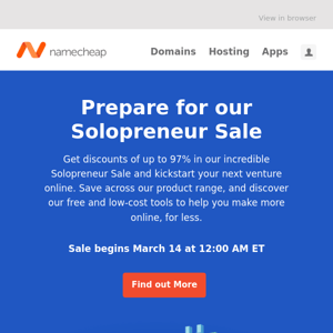 Solopreneurs: Get ready for savings of up to 97%