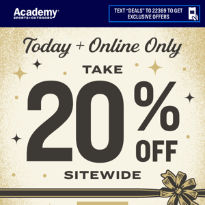 Take 20% Off Sitewide TODAY ONLY