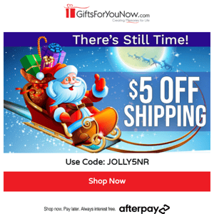 Hurry! $5 Off Shipping Ends Tonight