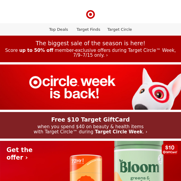 Free gift card deal on beauty & health during Target Circle Week.