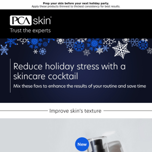 Off to a holiday party soon? Mix these PCA SKIN favs for a pre-party skincare cocktail!