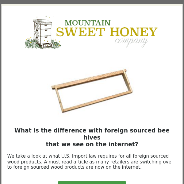 Foreign Sourced Hive Ware - Is Methyl Bromide good for your bees?