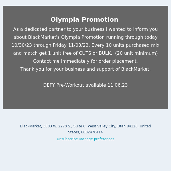 Olympia Promotion 2023
