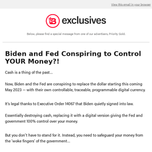 Biden and Fed Conspiring to Control YOUR Money?!