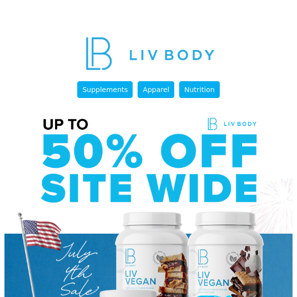 Save On Your Supps! 🇺🇸 Up To 50% Off Starts NOW!