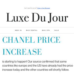 New Consignment Rates - Luxe Du Jour CA