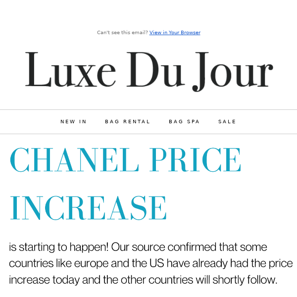 Luxe Du Jour CA - Latest Emails, Sales & Deals