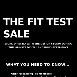 THE FIT TEST SALE