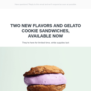 Two New Flavors + Gelato Cookie Sandwiches! 🍋🍦🍪