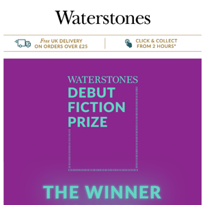 The Winner Of The Waterstones Debut Fiction Prize