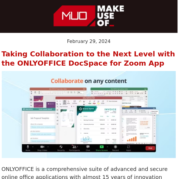 🧑‍💼 Collaborate Effectively With the ONLYOFFICE DocSpace for Zoom App