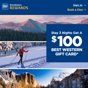 Stay 3 Nights + Get a $100 Gift Card