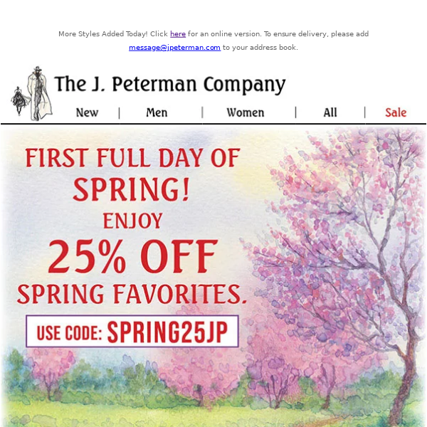 Last Day - Save 25%! Spring Favorites Flash Sale