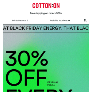 30% OFF = Black Friday energy 💸