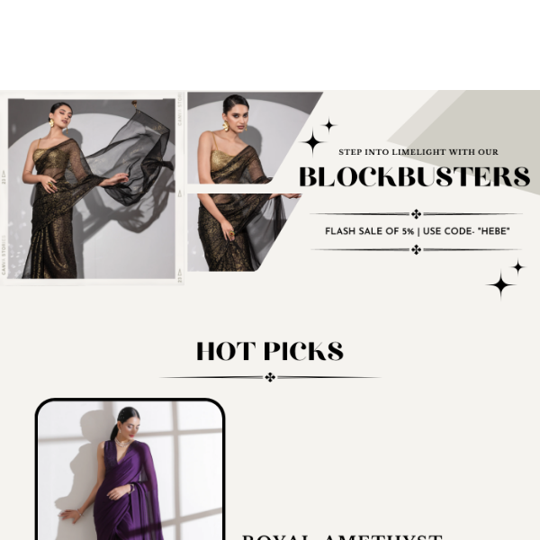 Hey Swtantra, Unleash Your Style: Explore our Blockbuster Bold & Modern Sarees😍✨