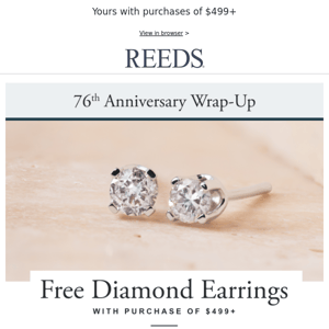 Free diamond earrings, just for shopping!