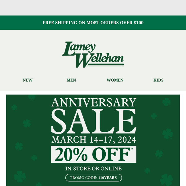 Save now during our 110th Anniversary Sale!