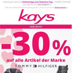 -30% auf TOMMY HILFIGER – nur HEUTE