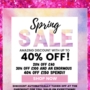 Final Chance To Get Up To 40% OFF! Ends Sunday!