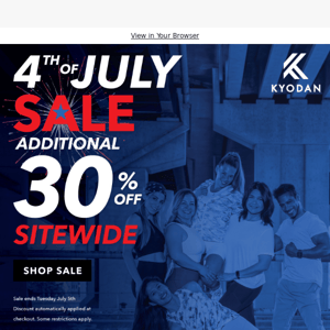 Hurry! Ends Soon - 4th of July Sale - Extra 30% Off SITEWIDE!