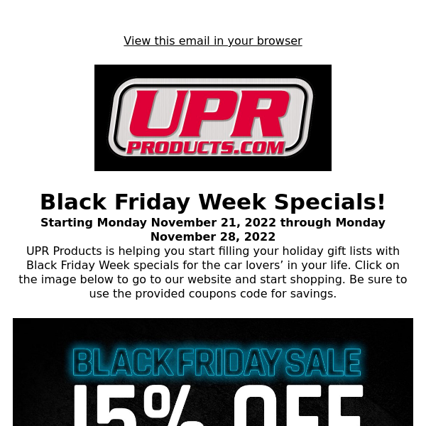 UPR Products Black Friday and Cyber Monday deals