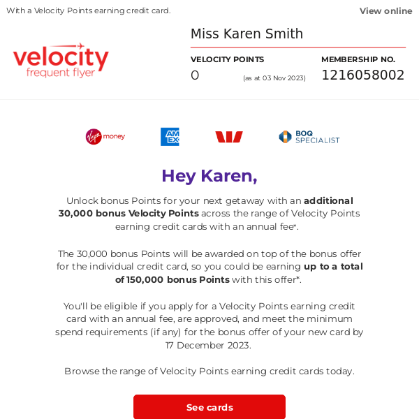 Virgin Australia, up to 150,000 bonus Points for your next adventure