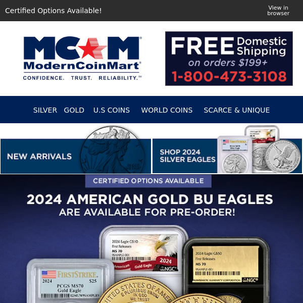 Why Wait? Secure 2024 Gold & Silver Eagles Now!