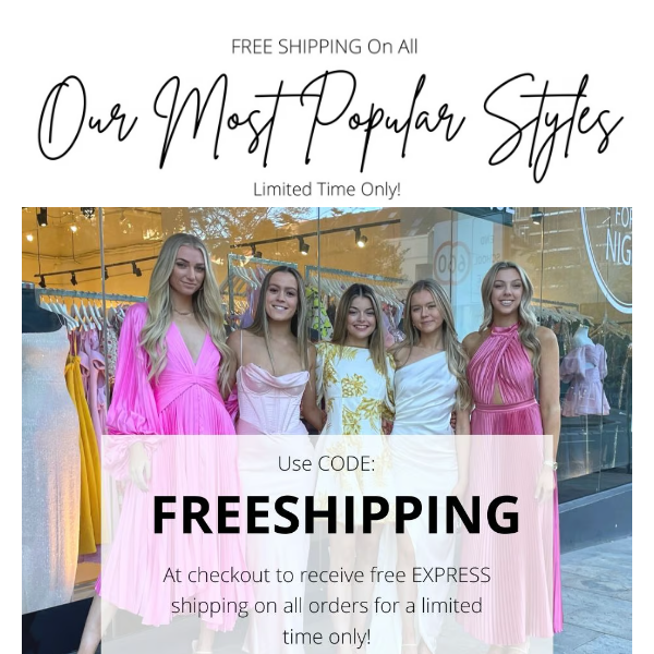 FREE SHIPPING On All Dresses ✈️