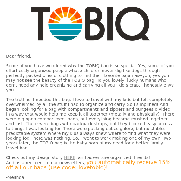 Become TOBIQ organized.