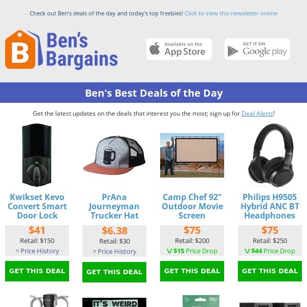 Ben's Best Deals: $41 Smart Lock - $80 Klipsch Speakers - $14 Organizer w/ Fasteners - $75 Outdoor Movie Screen (92")