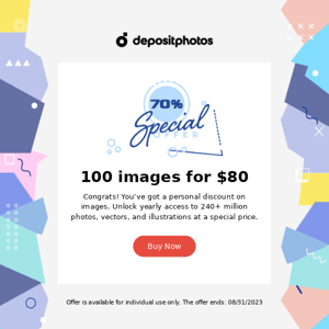 New offer! Save 70% on images