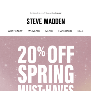 First Access: 20% OFF MUST-HAVES