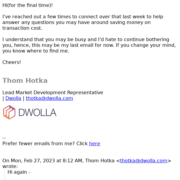 Greetings from Dwolla