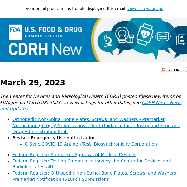 CDRH New - March 29, 2013