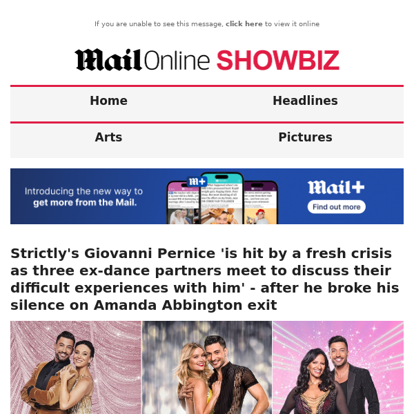 Strictly's Giovanni Pernice 'is hit by a fresh crisis as three ex-dance partners meet to discuss their difficult experiences with him' - after he broke his silence on Amanda Abbington exit