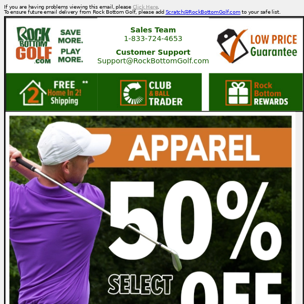 CLEARANCE SALE! 🏌👕 50% OFF Golf Apparel & Activewear!