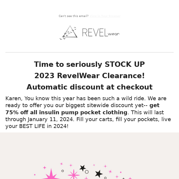 ✨✨Remember-- 2023 Clearance Event-- All RevelWear Insulin Pump Pockets are 75% OFF✨✨
