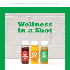 FREE Organic Juice Shot w/ Any App Purchase
