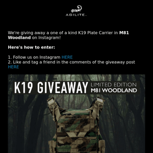  Last Chance to Enter M81 Woodland Plate Carrier GIVEAWAY!  