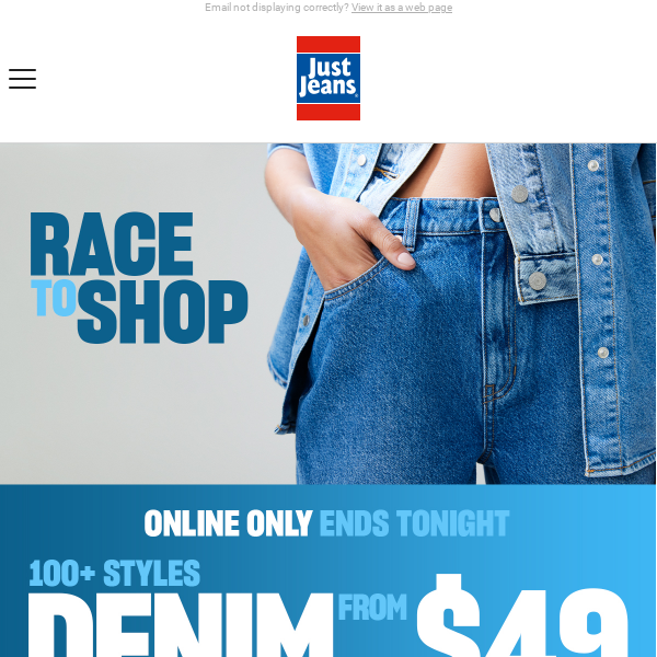 Ends Tonight! Shop Denim From $49 Before It’s Too Late