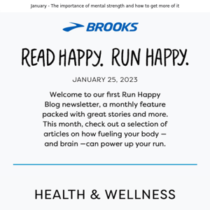 Welcome to our Run Happy Newsletter!