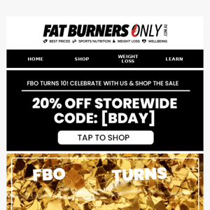 20% OFF STOREWIDE 😎 Happy Birthday FBO