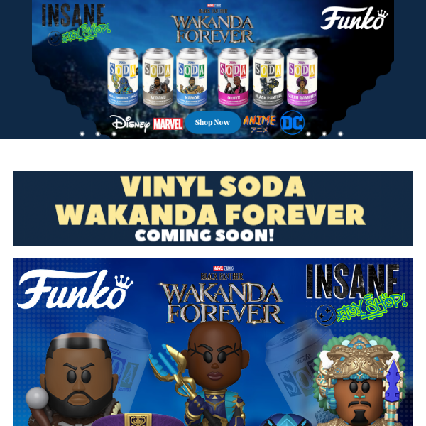🥤Six New Vinyl SODA Black Panther Wakanda Forever's are up @ $12.77 each & Sets $67.77 !🥤