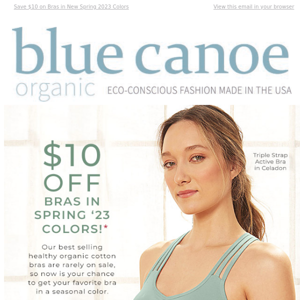 Save $10 on Bras in Spring 2023 Colors - Blue Canoe