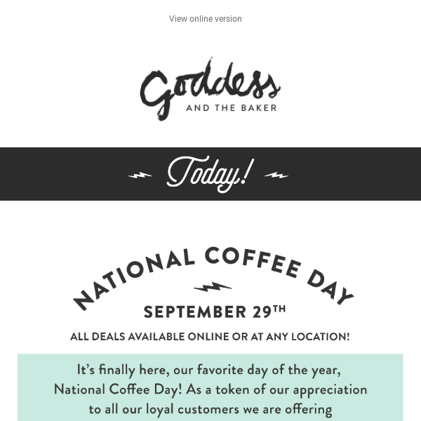 $1 Drip Coffee for National Coffee Day Today!