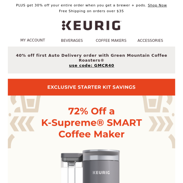 DEAL ALERT! | Only $49.99 for a K-Supreme® SMART coffee maker