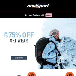 Up to 75% off Ski Wear