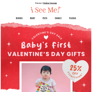 Remember Their First Valentine’s Day Forever With A Personalized Book!