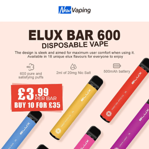 Restock! 10 Elux Bar 600 for £35, 3 Lost Mary BM600 for £12, 10% off Elf Bar Pod Kits & Accessories (1 Day Left)!